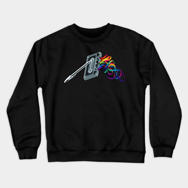 Mixtape - Dark Side of the Tape Crewneck Sweatshirt by vo_maria